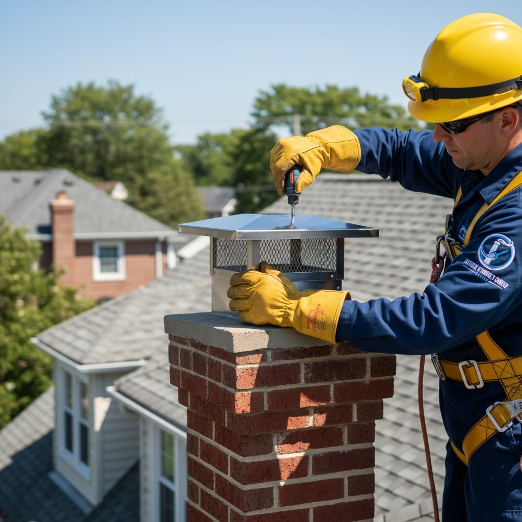 Boston Chimney Cap Installation